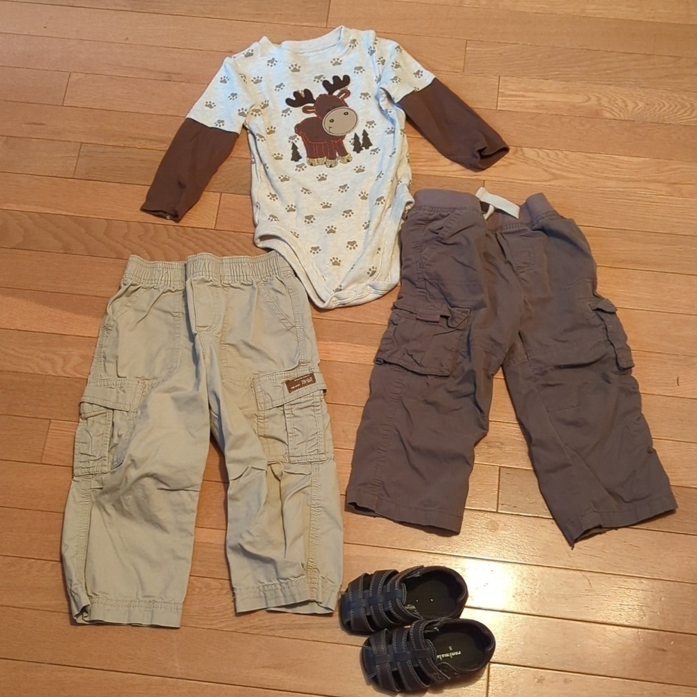 2T 24 Months Cargo Pants Moose Outfit Size 5 Toddler Boys